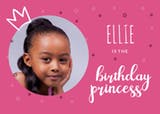 Photogenic Princess, a pink birthday princess card with a personalized picture